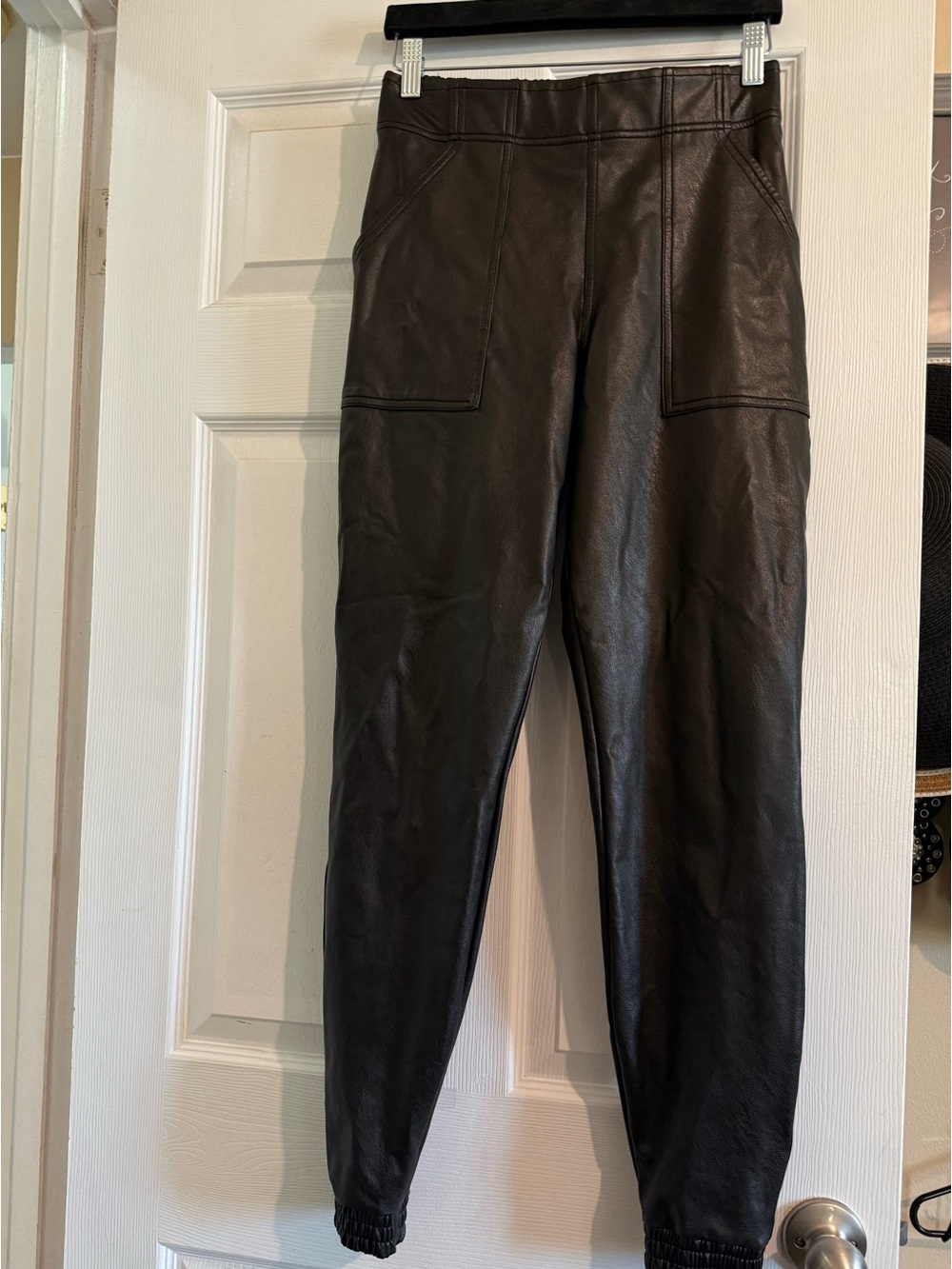 Spanx faux leather joggers